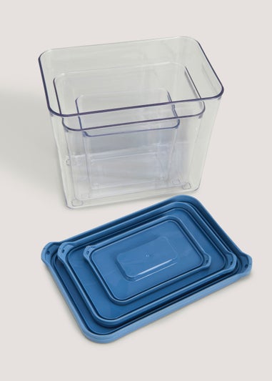 3 Pack Blue Storage Boxes