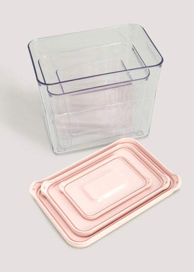 3 Pack Pink Storage Boxes