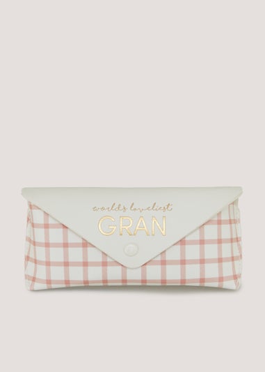 Pink Gingham Gran Glasses Case