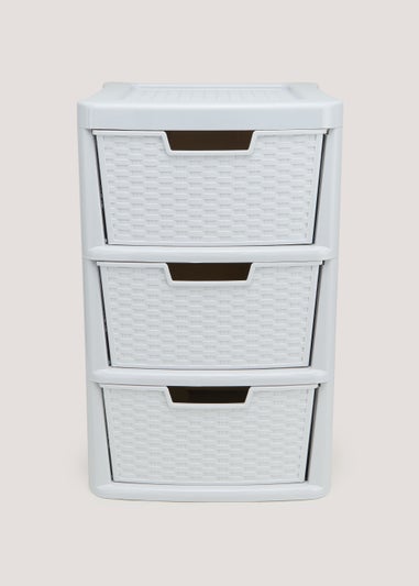 Recycled Plastic Grey Rattan Drawer Tower