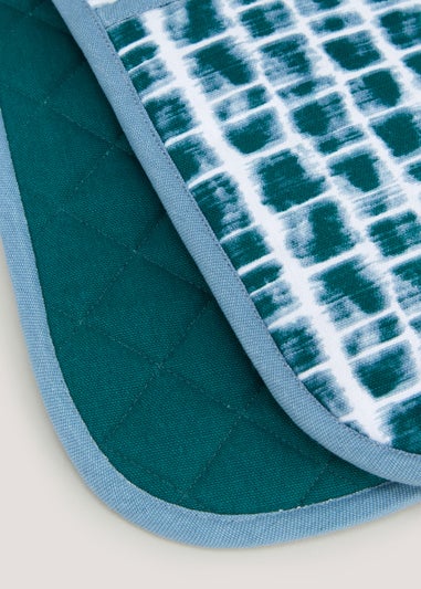 Blue Print Oven Gloves