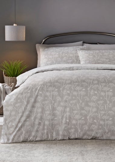 Grey Cow Parsley Duvet Cover