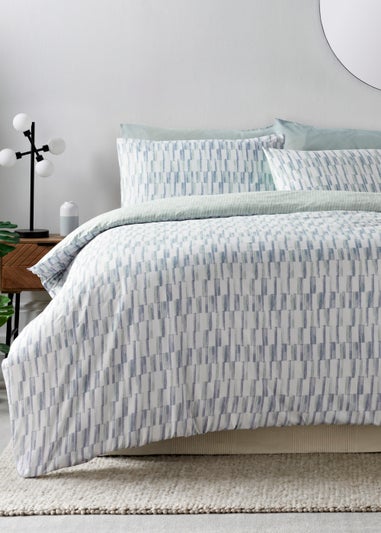 Blue Watermark Reversible Duvet Cover