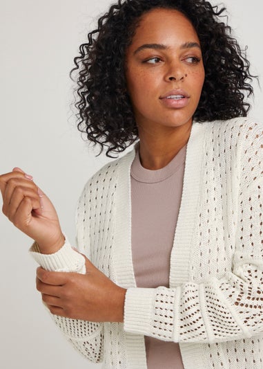 Ecru Pointelle Cardigan