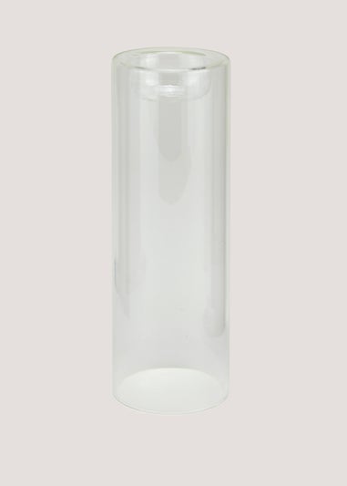 Clear Large Glass Candle Holder (20cm x 6cm)