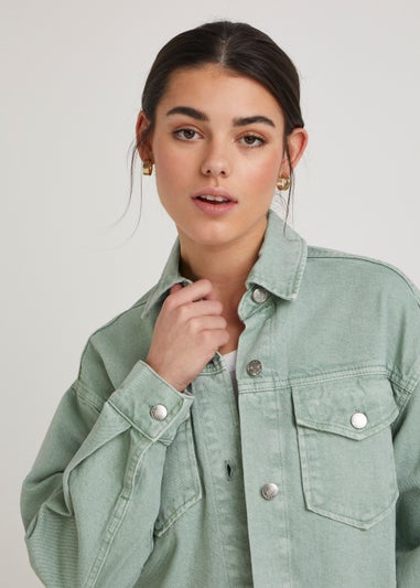 Green Denim Shacket