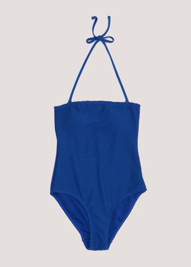 Cobalt Crinkle Bandeau Swimsuit