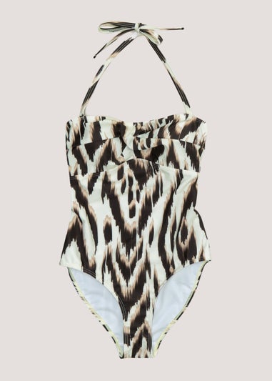 Brown Animal Print Swimsuit