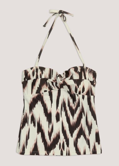 Brown Animal Print Tankini Top