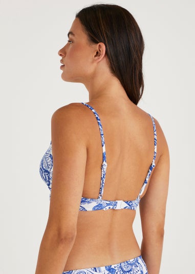 Blue Paisley Moulded Bikini Top