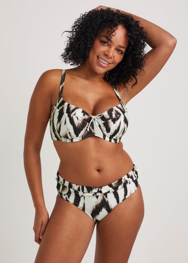 Brown Animal Print Bikini Top