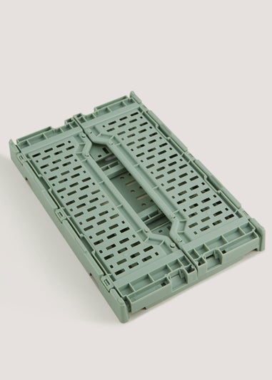 Green Small Collapsible Storage Basket (10cm x 26.5cm x 17cm)