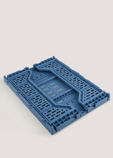 Blue Large Collapsible Storage Basket (14cm x 40cm x 29.5cm)