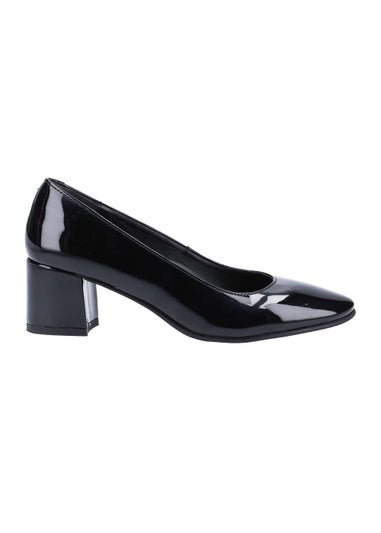 Hush Puppies Anna Black Patent Slip On Court Shoes