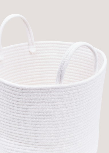 White Cotton Rope Basket (35cm x 28cm)