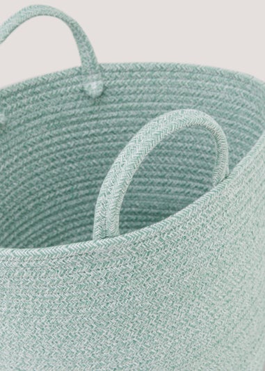 Green Cotton Rope Basket (35cm x 28cm)