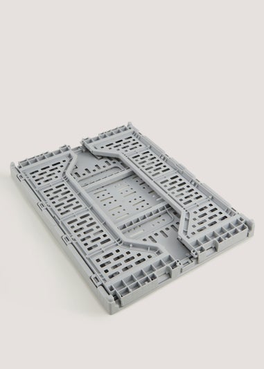 Grey Large Collapsible Storage Basket (14cm x 40cm x 29.5cm)