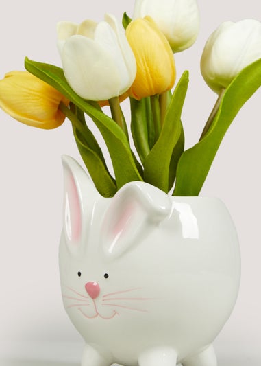 White Novelty Bunny Planter (15cm x 13cm x 24cm)