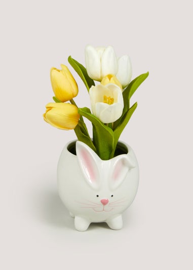 White Novelty Bunny Planter (15cm x 13cm x 24cm)