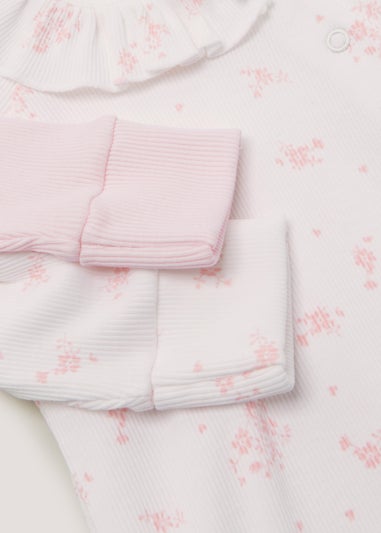 Baby 2 Pack Frill Collar Sleepsuits (Newborn-12mths)
