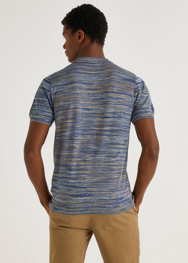 Blue Space Dye Polo Shirt
