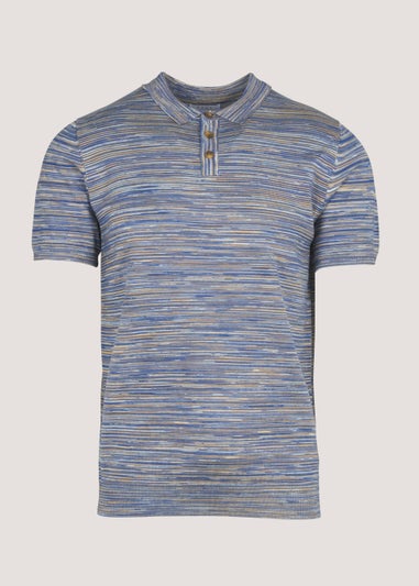 Blue Space Dye Polo Shirt