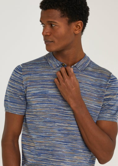 Blue Space Dye Polo Shirt