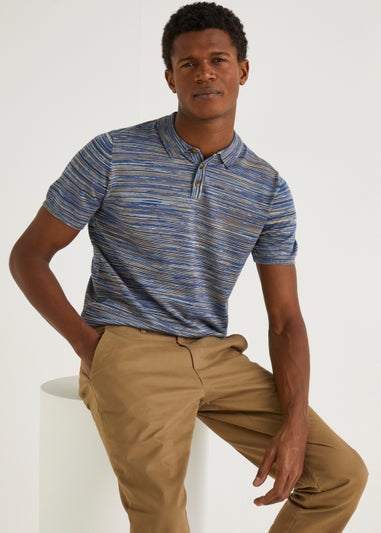 Blue Space Dye Polo Shirt