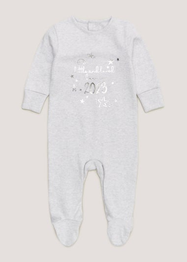 Baby Grey Born in 2023 Sleepsuit (Tiny Baby-18mths)