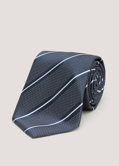 Taylor & Wright Navy Stripe Tie - Matalan