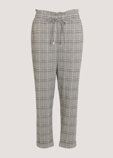 Grey Check Ponte Trousers