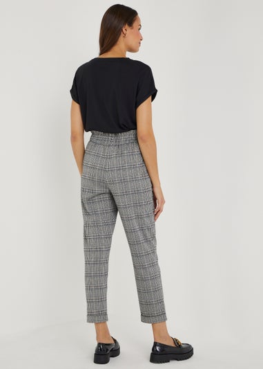 Grey Check Ponte Trousers