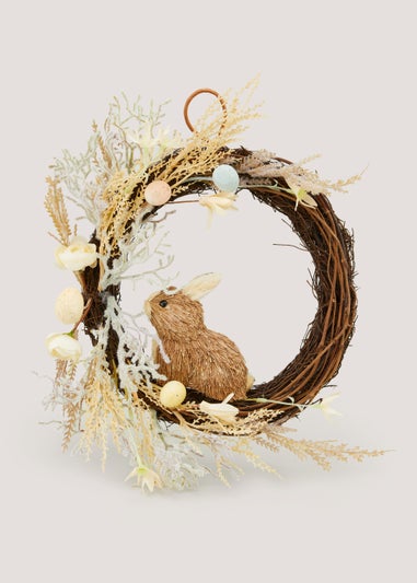 Natural Easter Bunny Wreath (36cm x 33cm x 10cm)