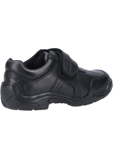 Boys Hush Puppies Arlo Senior Black School Shoes (Older 3-6)