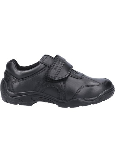 Boys Hush Puppies Arlo Senior Black School Shoes (Older 3-6)