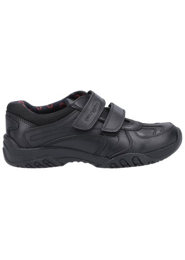 Boys Hush Puppies Jezza 2 Junior Black School Shoes (Younger 10-Older 2)