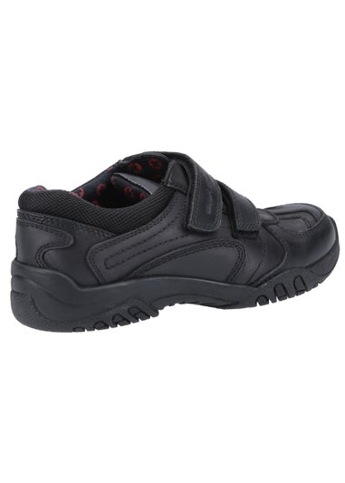 Boys Hush Puppies Jezza 2 Senior Black School Shoes (Older 3-6)