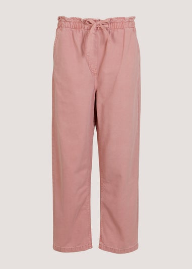 Pink Paperbag Tapered Trousers