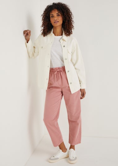 Pink Paperbag Tapered Trousers