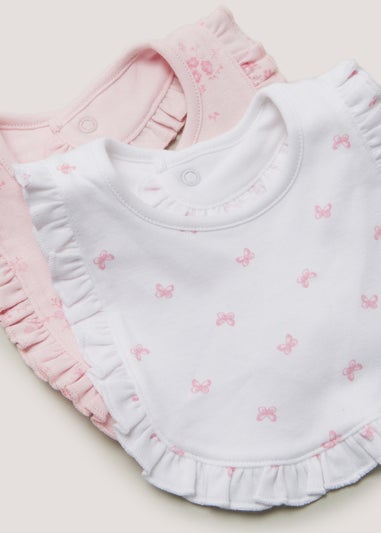 2 Pack Floral Frill Bibs