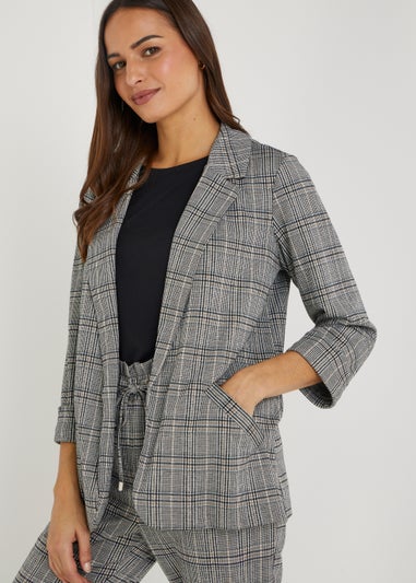 Grey Check Ponte Blazer