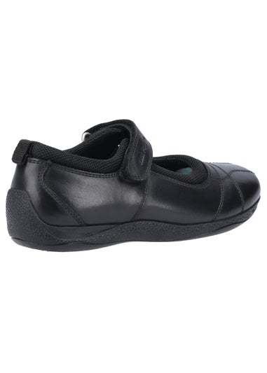 Girls Hush Puppies Senior Black School Shoes (Older 3-6)