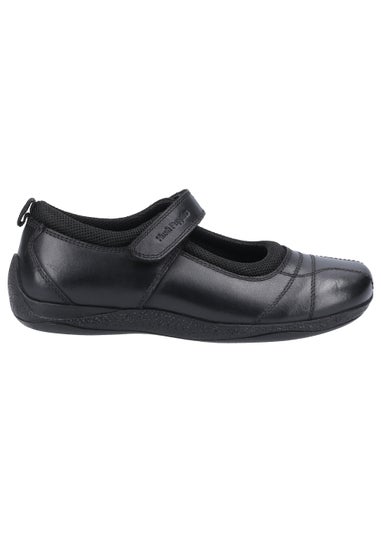 Girls Hush Puppies Senior Black School Shoes (Older 3-6)