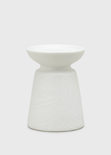 Cream Stoneware Small Candle Holder (11cm x 8cm)