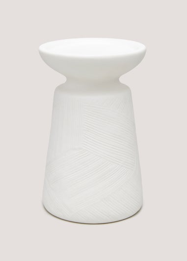 White Stoneware Candle Holder (31cm)