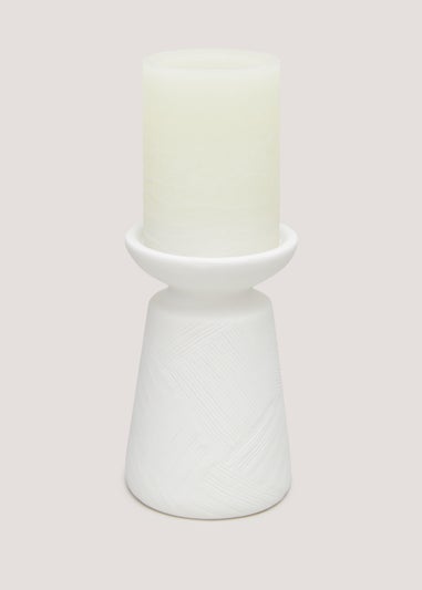 White Stoneware Candle Holder (31cm)