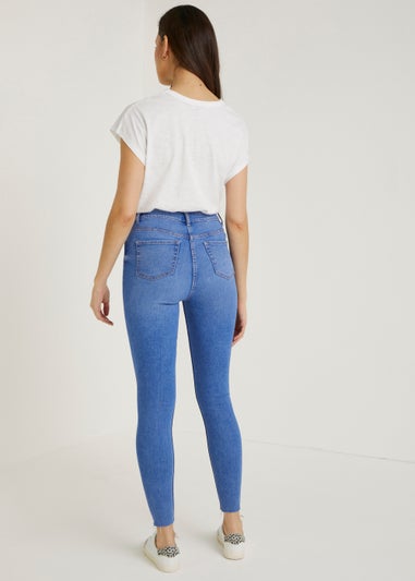 April Bright Blue Ripped Super Skinny Jeans