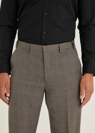 Taylor & Wright Brown Check Flexi Waist Trousers