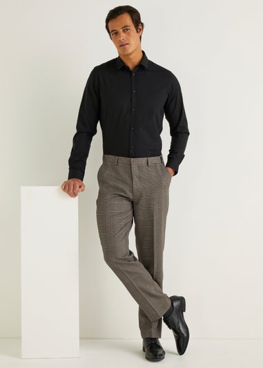 Taylor & Wright Brown Check Flexi Waist Trousers