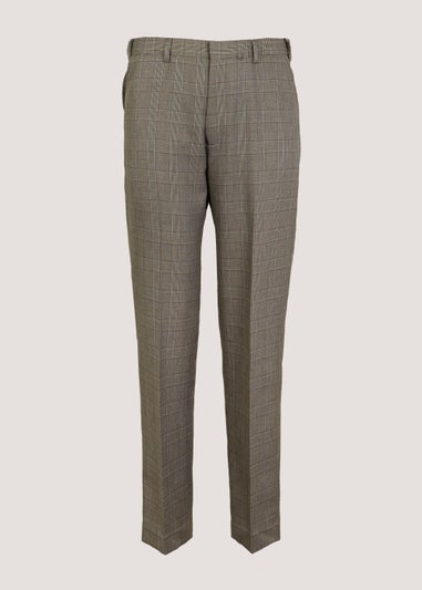 Taylor & Wright Brown Check Flexi Waist Trousers